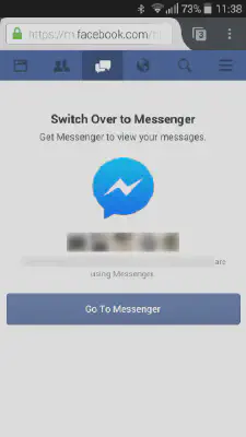 Facebook messages on mobile website