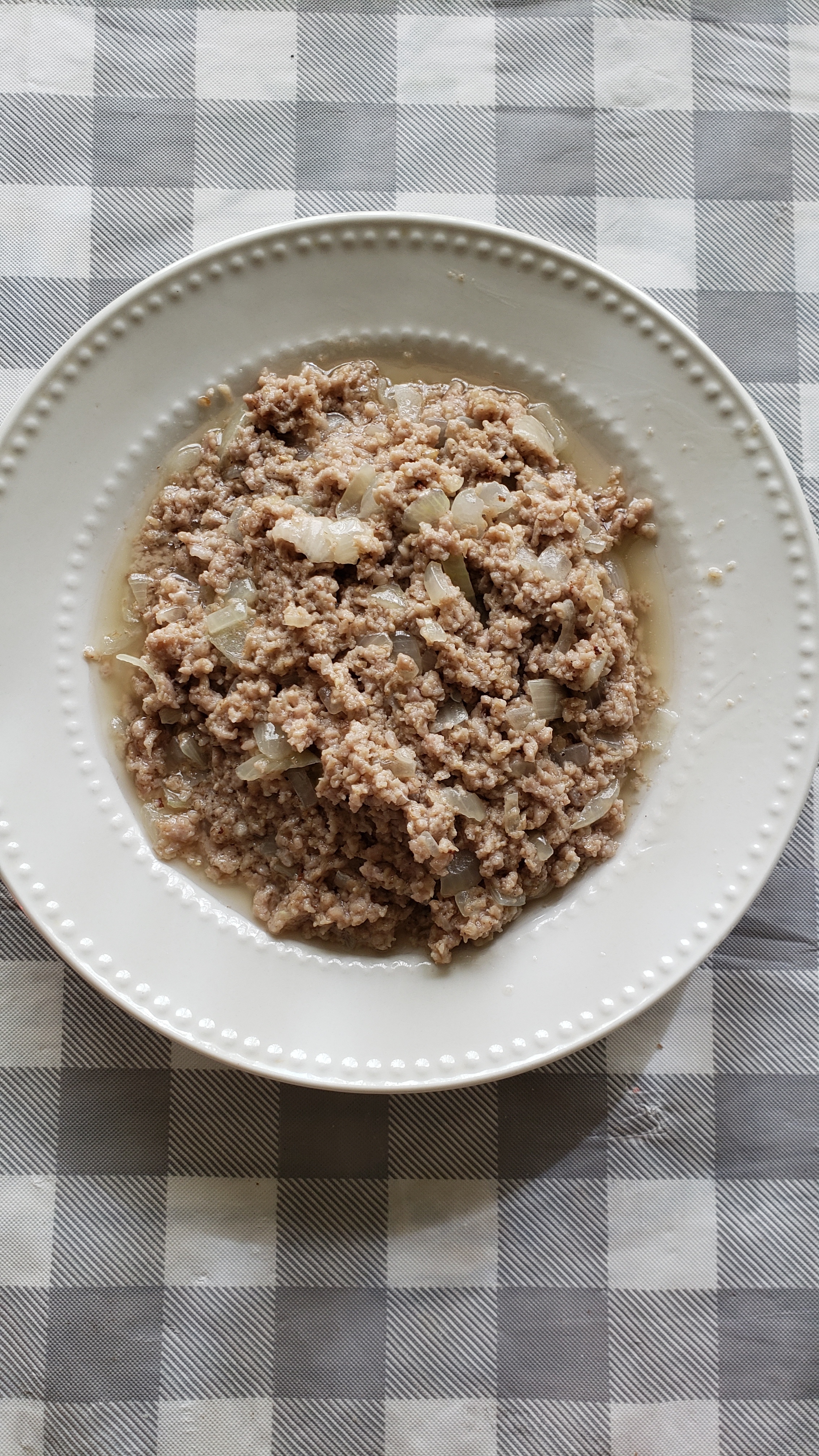 Sausage meat on a plate