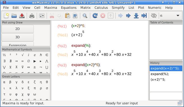 Calculation with result that is the expanded version of the given expression