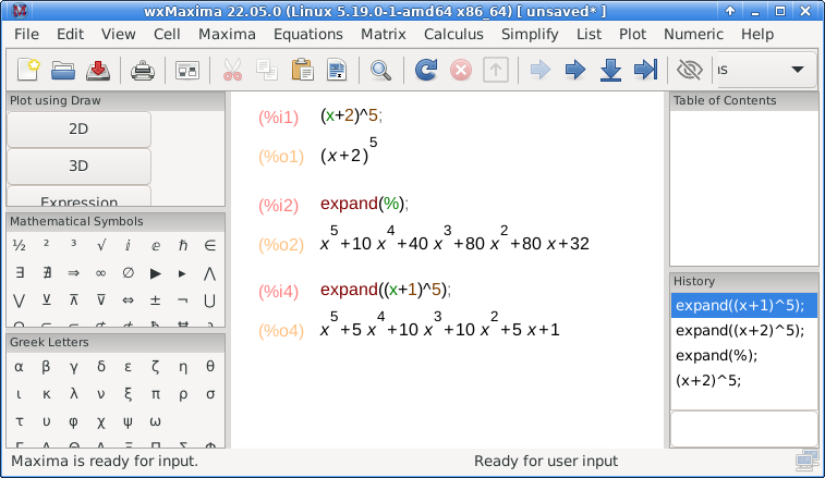 Adjusted calculation on the same line with result that is the expanded version of the new expression